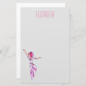 ピンクファンキーの髪のピンクのダンサー 便箋 (正面/裏面)
