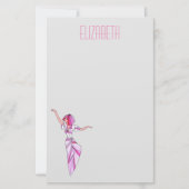 ピンクファンキーの髪のピンクのダンサー 便箋 (正面)