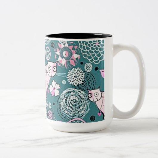ピンクファンキーキティ猫パタ – ンコーヒーマグ ツートーンマグカップ (右)
