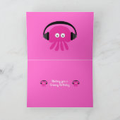 ピンクファンキークラゲDJ誕生日グリーティングカード カード (内部)