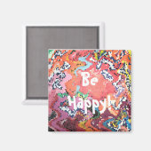 ピンクファンキーパステル抽象芸術 マグネット (正面/裏面)