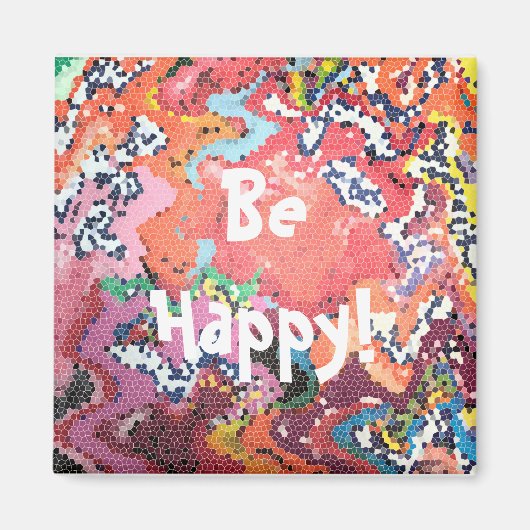 ピンクファンキーパステル抽象芸術 マグネット (正面)