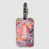 ピンクファンキーパステル抽象芸術 ラゲッジタグ (正面縦)