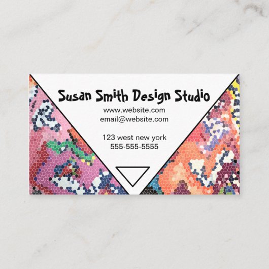 ピンクファンキーパステル抽象芸術 名刺 (裏面)