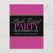 ピンクファンキーパタンオフィスパーティの招待状カード インビテーションポストカード (正面)
