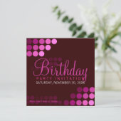 ピンクファンキーパーティー誕生日招待状 招待状 (スタンド正面)