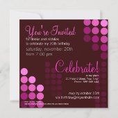 ピンクファンキーパーティー誕生日招待状 招待状 (裏面)