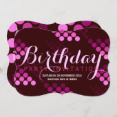 ピンクファンキーパーティーII誕生日招待状 招待状 (正面/裏面)