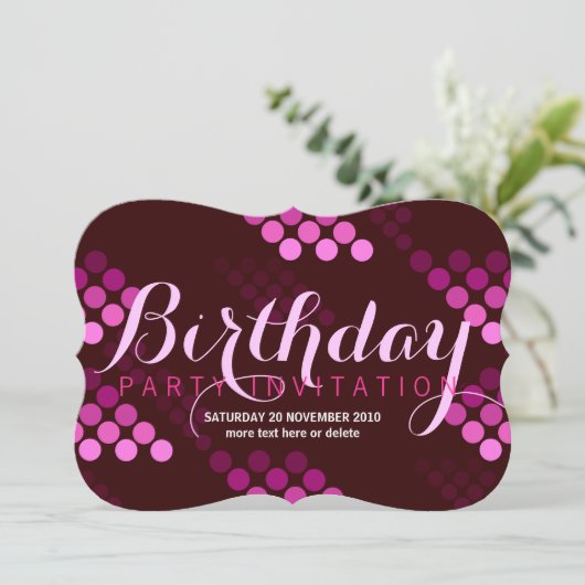 ピンクファンキーパーティーII誕生日招待状 招待状 (スタンド正面)