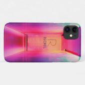 ピンクファンキーパープルポップ・アートのアートネームモノグラムガーリー Case-Mate iPhoneケース (裏面(横))
