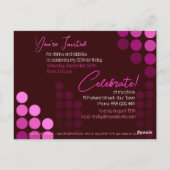 ピンクファンキーモダンパーティー誕生日 ポストカード (裏面)