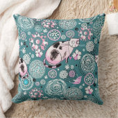 ピンクファンキーKItty猫パターン装飾用クッション クッション (ブランケット)