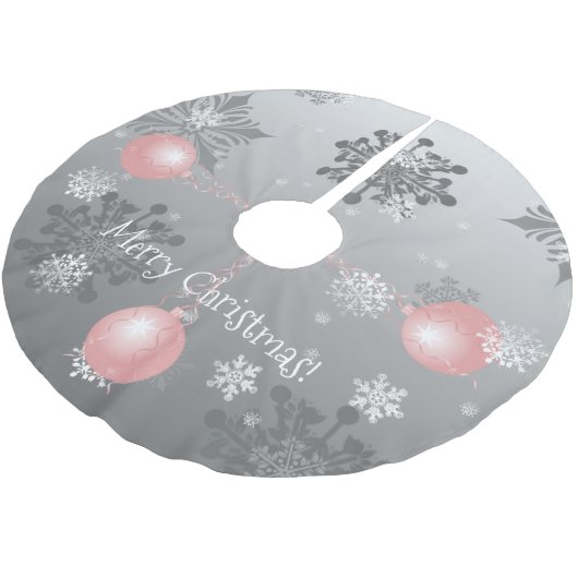 ピンクファンシーのクリスマス装飾用ツリースカート ブラッシュドポリエステルツリースカート (アングル)