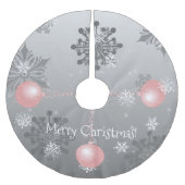 ピンクファンシーのクリスマス装飾用ツリースカート ブラッシュドポリエステルツリースカート (正面)