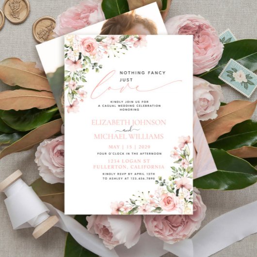 ピンクファンシーのフローラ写真が好き結婚だ 招待状