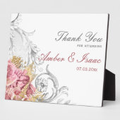 ピンクファンシーのフローラ結婚の感謝の表の看板 フォトプラーク (側面)