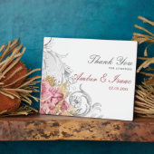 ピンクファンシーのフローラ結婚の感謝の表の看板 フォトプラーク (側面)