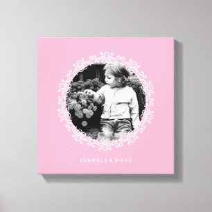 ピンクファンシーの装飾枠の写真 キャンバスプリント