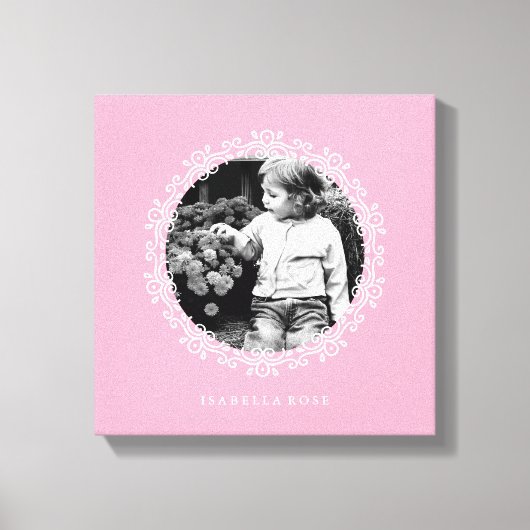 ピンクファンシーの装飾枠の写真 キャンバスプリント (正面)