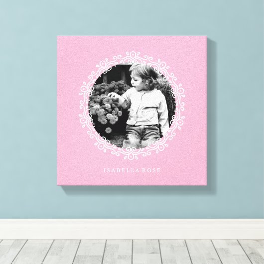 ピンクファンシーの装飾枠の写真 キャンバスプリント (インサイチュ (ウッドフロア))