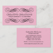 ピンクファンシーの飾り名刺 名刺 (正面/裏面)