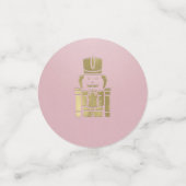 ピンクファンシーエレガント&金ゴールドくるみ割りカーホリデーパーティー コンフェッティ (スモール正面)