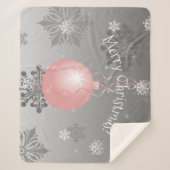 ピンクファンシークリスマスオーナメントシェルパブランケット シェルパブランケット (正面)