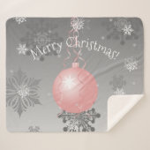 ピンクファンシークリスマスオーナメントシェルパブランケット シェルパブランケット (正面(横))