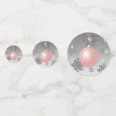 ピンクファンシークリスマスオーナメントテーブル紙吹雪 コンフェッティ (正面)