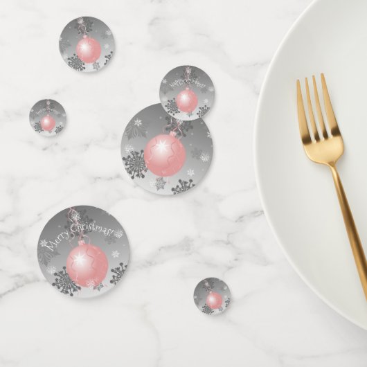 ピンクファンシークリスマスオーナメントテーブル紙吹雪 コンフェッティ (グループ)