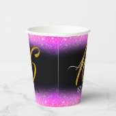 ピンクファンシーグリッタースウィート16紙カップ 紙コップ (右)