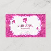 ピンクファンシーグリッタースパークル人形パーソナルカード 名刺 (正面)