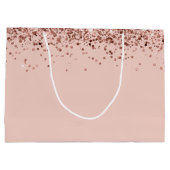 ピンクファンシーグリッター21歳抱き枕 ラージペーパーバッグ (裏面)