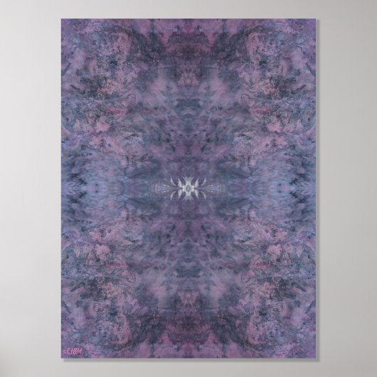 ピンクファンシースパークルシルバーフォイルプリント 箔ポスター (正面)