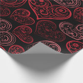 ピンクファンシーハートバレンタイン ラッピングペーパー (角)