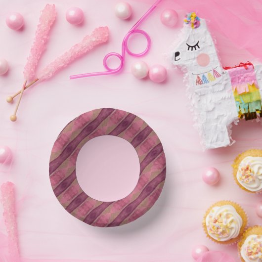 ピンクファンシーパターン（の模様が）ある色 ペーパーボウル (パーティー)