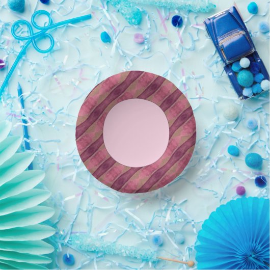 ピンクファンシーパターン（の模様が）ある色 ペーパーボウル (パーティー)