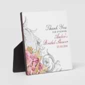 ピンクファンシーフローラブライダルシャワー フォトプラーク (正面)