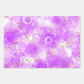 ピンクファンシーブルーアルコールインクアート ラッピングペーパーシート (正面3)