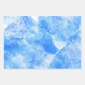 ピンクファンシーブルーアルコールインクアート ラッピングペーパーシート (正面2)