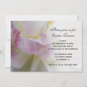 ピンクファンシーホワイトチューリップイースターディナー招待状 招待状 (正面)