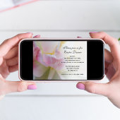 ピンクファンシーホワイトチューリップイースターディナー招待状 招待状