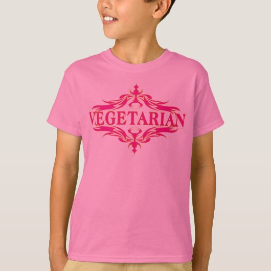 ピンクファンシー色 – ベジタリン Tシャツ (正面)