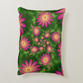 ピンクファンタジー花モダン抽象芸術フラクタル アクセントクッション (裏面(縦))