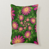 ピンクファンタジー花モダン抽象芸術フラクタル アクセントクッション (正面(垂直))