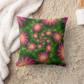 ピンクファンタジー花モダン抽象芸術フラクタル クッション (ブランケット)