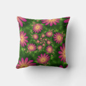 ピンクファンタジー花モダン抽象芸術フラクタル クッション (裏面)