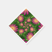 ピンクファンタジー花モダン抽象芸術フラクタル スタンダードカクテルナプキン (角)
