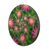 ピンクファンタジー花モダン抽象芸術フラクタル ダーツボード (正面右)