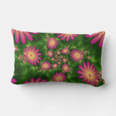 ピンクファンタジー花モダン抽象芸術フラクタル ランバークッション (裏面)